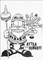 coloriage garfield attila le hun